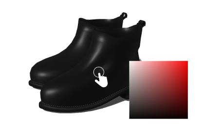 ブーツ3Dモデル修正画像